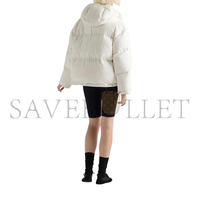 PRADA MEDIUM-WEIGHT HOODED SOFT FABRIC DOWN JACKET 292290